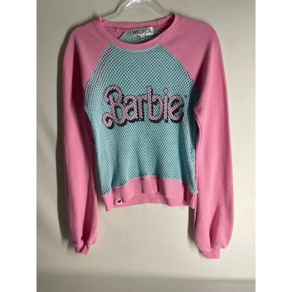 Rare Wildfox Barbie Mesh Pink Sweater - Picture 4 of 8